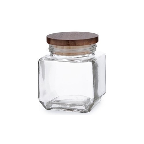 TARRO VIDRIO QUID EBANO 0.5L TAPA MADERA